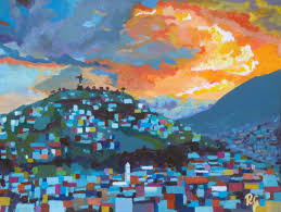 New Painting Quito Impressionist Ricardo Garces Art Painting Original Oil Painting City Painting