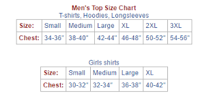 t shirt sizing chart roosterteeth