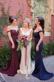 Jewel Toned Secret Garden Wedding Inspiration Navy And Burgundy Wedding Burgandy Bridesmaids Dress Bridesmaid