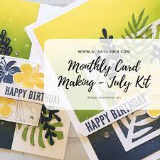 The kit makes 12+ cards and is offered monthly. Monthly Card Making Kits Alisa Tilsner