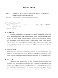 Populasi, sampel, dan pemilihan subyek 3 yang tak terbatas. Analisis Jurnal Dengan Format Picot