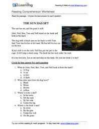Live worksheets > english > english as a second language (esl) > reading comprehension. Fillable Online Reading Comprehension Worksheet Sun Grade 1 Free And Printable Reading Comprehension Worksheet For Grade 1 Fax Email Print Pdffiller