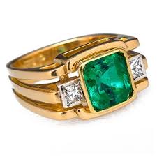 3 75 Carats Certified Emerald Diamond Ring Made With 18k Solid Gold Mens Emerald Rings Men S Jewelry Rings Mens Gemstone Rings