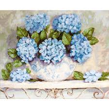Aida 14, cream 207w x 167h stitches size(s): Buy Set For Cross Stitching Luca S Hydrangea Evenweave Fabric 54 29