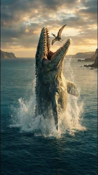 The true king of the ocean—even the T-Rex stayed on the beach. 🌊, Think  the Great White is scary? Meet the Mosasaurus. This 50-foot sea monster  dominated the oceans with a double-hinged jaw and a ...