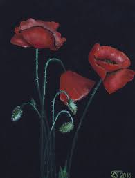 Flowers on black background art print dark floral poster etsy floral prints art, floral poster, floral art. Poppies Flowers On The Black Background Painting By Elena Pavlova
