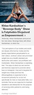 Ashleigh Shackelford S Thoughts On Khloe Kardashian S New Weight Loss Show Spoilers It S Not Her Cup Of Tea Fatlogic