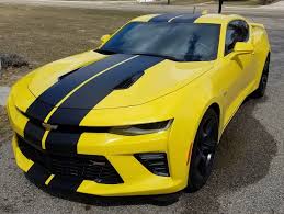 Black And Yellow Camaro Installed Matte Black Racing Stripes On A Chevy Camaro Rally Stripes Camaro 2019 Camaro