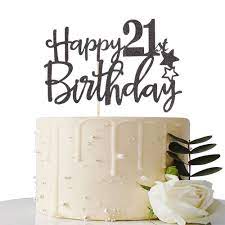 We specialize in unique cake gifts for every occasion. Amazon Com Black Happy 21st Birthday Cake Topper Hello 21 Cheers To 21 Years 21 Fabulous Party Decoration Toys Games