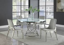 Set on two metal sled legs in a. Irene Contemporary 5 Piece Dining Set Coaster 110401