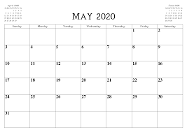 May 2020 Calendar Printable Word Pdf Waterproof Free Printable Blank Holidays Calendar Wishes Images Template