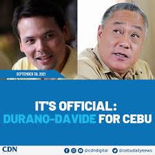 Former Tourism Sec. Ace Durano and Vice Gov. Hilario Davide III team up to  run as governor and vice governor respectively for the May 9, 2022  elections. #CDNDigital #CDNPiniliay2022