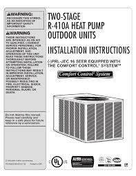 Prl Jec 16 Seer Serial Communicating Heat Pump Installation