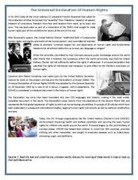 The Universal Declaration Of Human Rights Reading Comprehension Worksheet Reading Comprehension Declaration Of Human Rights Reading Comprehension Worksheets