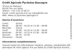 Pour participer à cette opération volontariste et citoyenne vous pouvez faire vos dons sur le compte. á Horaires D Ouverture Credit Agricole Pyrenees Gascogne 32 Rue Du Padouen A Trie Sur Baise