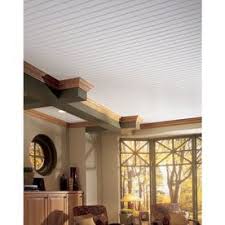 Plastic ceiling tile with overlapping edges, are easy to install, thickness 0.35mm. Armstrong Ceilings 84 In X 5 In Woodhaven 10 Pack Beadboard White Faux Wood Surface Mount Plank Ceiling Tiles Lowes Com Armstrong Ceiling Beadboard Ceiling Plank Ceiling