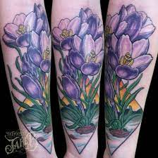 Crocus Flower In 2021 Flower Tattoo Arm Crocus Flower Tattoos