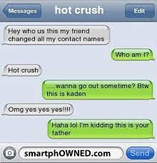 Now that you have your crush's attention and they know you. 27 Hilarious Text Messages From Parents That Will Make You Laugh Out Loud Funny Text Conversations Funny Text Messages Crush Funny Texts