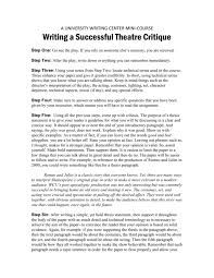 An infinite number of monkeys typing out an infinite number of essays might randomly hit upon mla in ten thousand years. Writing A Successful Theatre Critic