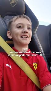 Every time we’ve surprised Madden with something like this… , The  excitement somehow grows., Two sports cars. A full throttle kind of day.,  UAE heat, engines roaring, and boys, they’ve had non stop ...