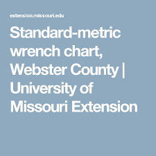 Standard Metric Wrench Chart Webster County University Of