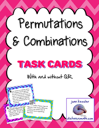 Combinations Permutations And Counting Task Cards This Activity Reinforces The Concepts Of Permutations Permutations And Combinations Task Cards Math Folders