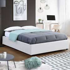 Chambres à coucher, salons l et 5 places et sur mésure, canapés, tables à manger, tables de. Lit Coffre 160x200cm Blanc Avec Sommier Pas Cher Miami Id Market