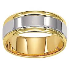 Zales Men S 8 0mm Comfort Fit Wedding Band In 14k Two Tone Gold Zales 1257 Noivado Tom Possibilidades