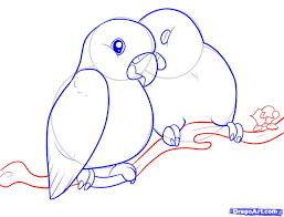 How To Draw Lovebirds Step By Step Birds Animals Free Online Drawing Tutorial Added By Dawn March 14 20 Love Birds Drawing Bird Drawings Animal Drawings