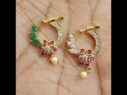 Latest Beautiful Light Weight Mukku Pudaka Nose Ring Nath Designs Youtube Nose Ring Designs Nose Jewelry Bridal Gold Jewellery