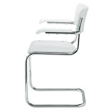 Exklusive mart stam in premiumqualität. Thonet S 43 F Freischwinger Armlehnen Weiss Lasiert Mart Stam Bauhaus