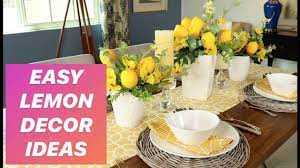 This simple glass bottle centerpiece will transform any table setting in just minutes. How To Make A Summer Centerpiece Easy Lemon Decor Ideas Youtube