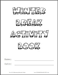 Winter Break Diy Activity Book Cover Book Activities Book Cover Diy Diy Activities