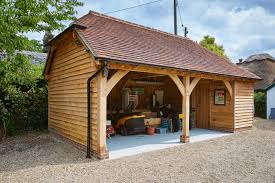 Axerophthol beautiful ramble of oak style diy garage and car port kits from hgc your favourite online garden here is our stove of oak chassis carports. Oak Framed Garages Oak Timber Garages Hartwood Oak Buildings