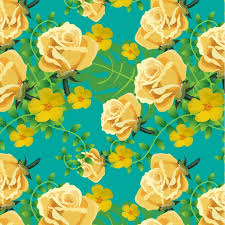 Pink and green floral swirl brushes art foliage brushes 21 transparent big flowers pattern funky flower frames psd fall watercolor pattern. Yellow Floral Pattern On Blue Background Stock Images Page Everypixel