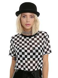 Black And White Sweatshirt For Girls Black White Checkered Girls Mesh Top Black Hot Topic Checkered Outfit Black And White Shirt Black Mesh Top