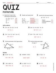 Then adding and subtracting would simply be a matter of adding corresponding indices between two arrays, and storing the result in a new array. Quiz Introduction To Polynomials Polynomials Algebra I Algebra
