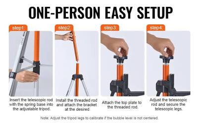 Setting up a laser level on a tripod, AI generated