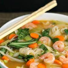 Asian Rice Noodle Soup With Shrimp Recipe Yummly Recipe Asian Soup Rice Noodle Recipes Rice Noodle Soups
