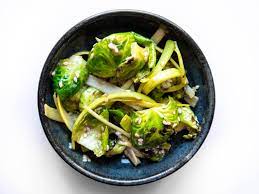 Marinate Charred Brussels Sprouts And Raw Leeks With A Coffee Dijon Dressing For The Ultimate Korean Banc In 2020 Brussel Sprouts Serious Eats Tasty Vegetarian Recipes