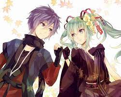 Hatsune Miku Shion Kaito Vocaloid Kaimiku Kimono Yukata Vocaloid Kaito Kaito Shion Miku