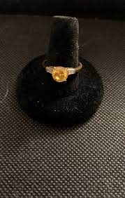 Ring Is Gold Electro Plated Which Means It Won T Tarnish On Your Finger Citrine Gemstone With Diamond Jim Stones On The Side Rings Citrine Gemstone Citrine