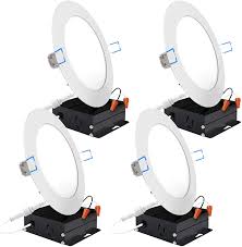 Sunco Lighting 4 Pack 6 Inch Slim Led Downlight With Junction Box 14w 100w 850 Lm Dimmable 3000k Warm White Recessed Jbox Fixture Simple Retrofit Installation Etl Energy Star Amazon Com