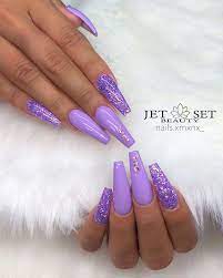 Coolnail grape purple coffin nails false nail full cover ballerina fake nails dark purple flat shape artificial fuax ongles 24pcs : Dark Purple Acrylic Nails Coffin With Glitter Nail And Manicure Trends