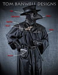 Though the image is iconic the relationship may be a little anachronistic. The Full Costume With Our Classic Plague Doctor Mask 7 Formed Pouch With Embossed Flying Hourglass And 2 Doctor Costume Plague Doctor Costume Plague Doctor