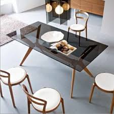 Calligaris Tokyo Dining Table Glass Walnut Glass Dining Table Glass Dining Table Rectangular Contemporary Modern Furniture