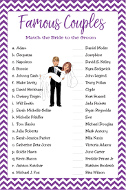 Famous Couples Bridal Shower Game Whether Your Shower Is Small Or You Have A Large Group This Couple Shower Games Bridal Shower Games Couples Bridal Shower