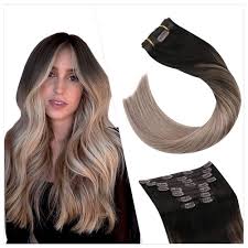 16 medium brown (#4) 100s micro loop remy. Balayage Hair Extensions Clip In Dark Brown With Ash Blonde 2 18 Ugeathair
