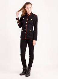 Black Blazer With Gold Buttons Womens Women S Black Military Red Piping Jacket With Gold Buttons Fashion Military Fashion Jackets