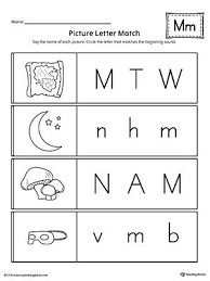 Picture Letter Match Letter M Worksheet Letter M Worksheets Kindergarten Worksheets Printable Letter Worksheets For Preschool